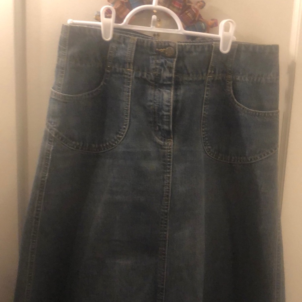 3for 15 a-line long/maxi denim skirt